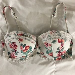Floral peach bra