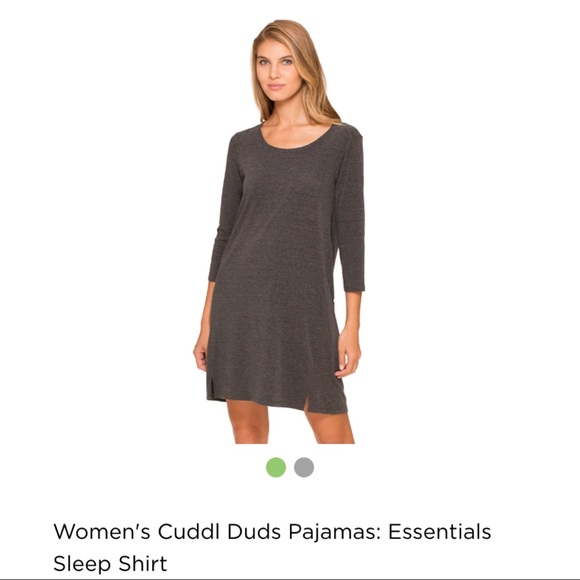 New Cuddl Duds Charcoal Heather Sleep Tee - Picture 1 of 4