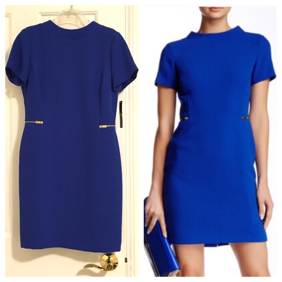 Tahari Dresses & Skirts - Tahari cobalt blue mock neck minidress