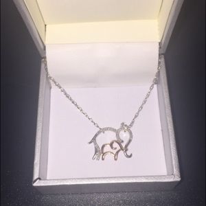 Silver and gold Elephant necklace