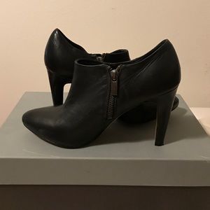 Black leather ankle boots