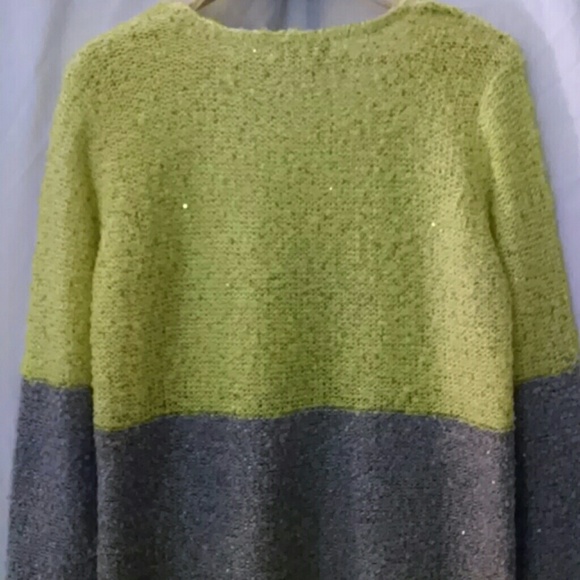Retro Lemon & Gray Sparkly Sweater M - Picture 5 of 5