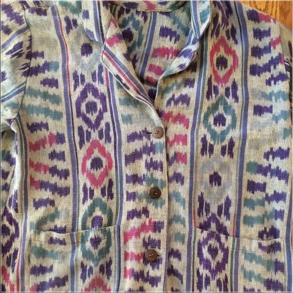 Vintage oversized linen embroidered top - Picture 3 of 3