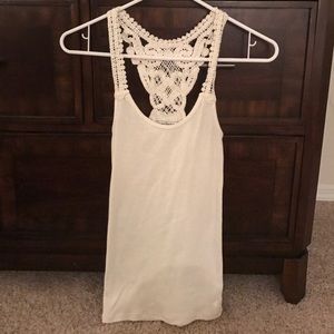 AE ivory crochet tank top