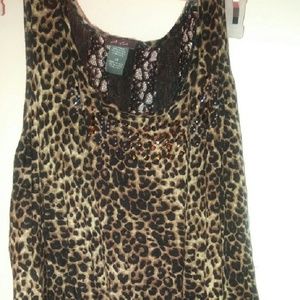 Leopard Bedazzled Top