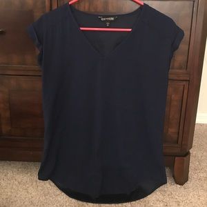 Express navy silky blouse