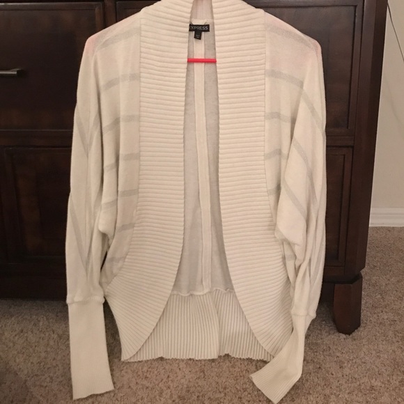 Express ivory and silver cardigan