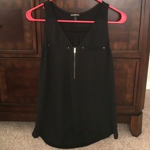 Express black silky tank top