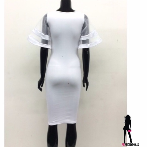 White Bodycon Dress S M L - Picture 2 of 2