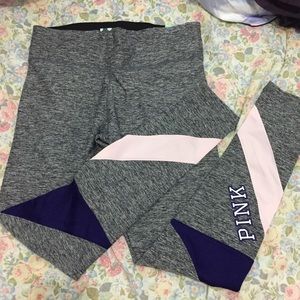 VS PINK Medium Gray Pink Navy Ultimate Leggings
