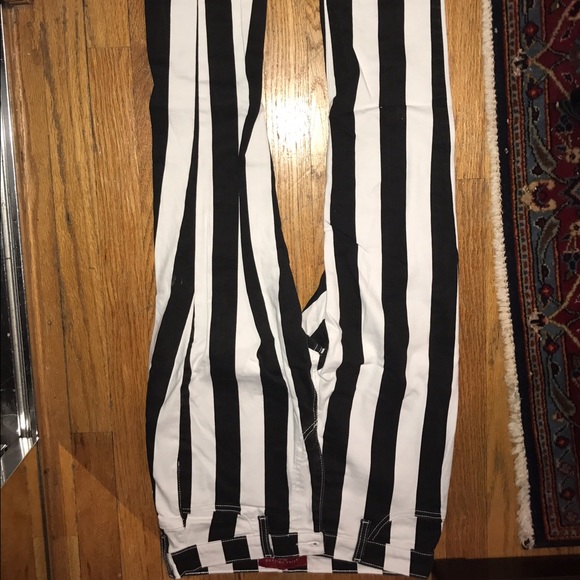 Akira high waisted striped skinny jeans!