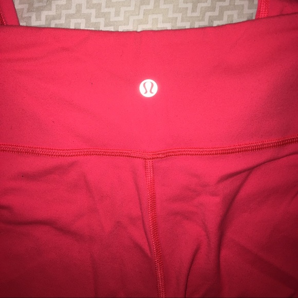 Lululemon bright coral leggings.