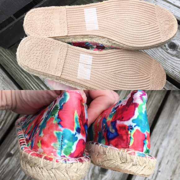Wild Pair Satin Floral Pink Espadrilles SZ 7 & 8! NEW! - Picture 3 of 8