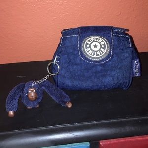 Kipling cosmetics bag in blue with monkey!