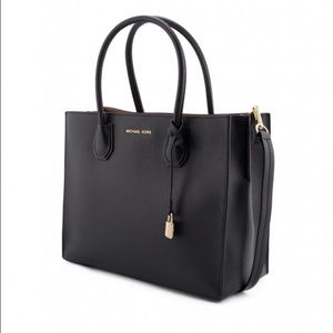 MICHAEL KORS MERCER LARGE BONDED-LEATHER TOTE