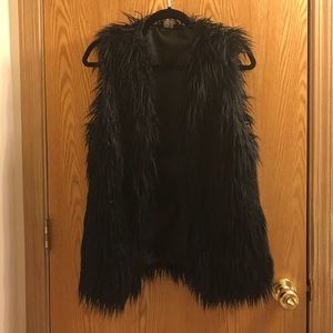 Reversible faux fur vest