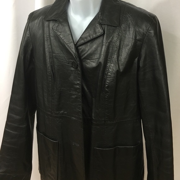 Vintage DKNY Women's Black Leather Jacket M 14 - Picture 1 of 4