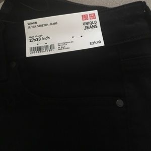 NWT uniqlo jeans black 27