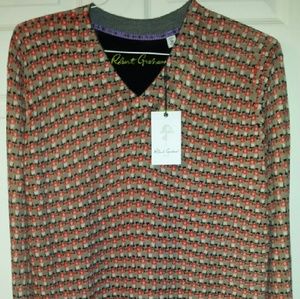 Robert Graham Skiing Penguins Sweater Size M $298