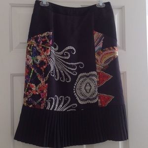 Stylish black silk skirt