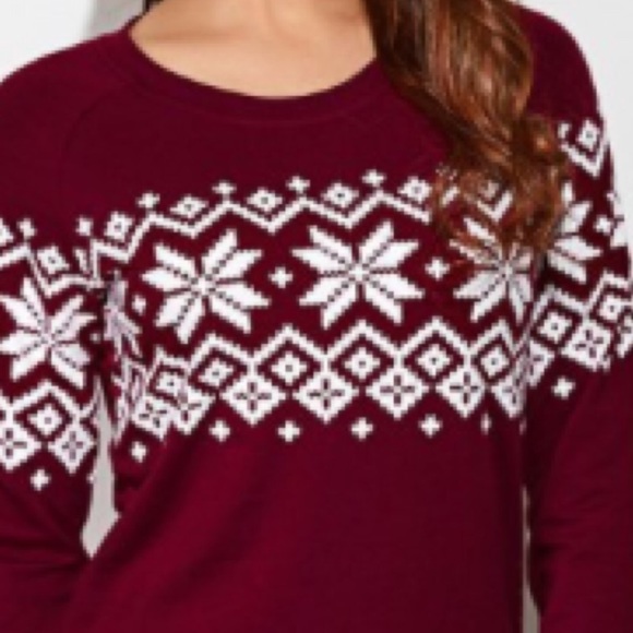 🎉HP NWT Comfy Cranberry Jersey Sweatshirt Dress - Picture 2 of 3