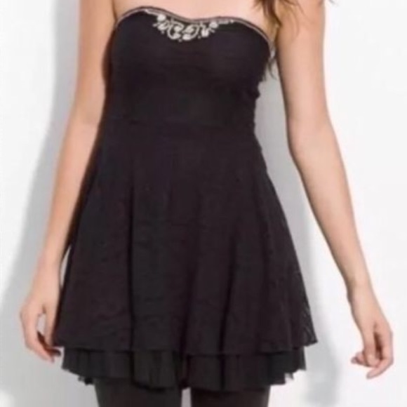 free people black lace dress