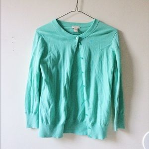 J. Crew The Clare Cardigan in mint