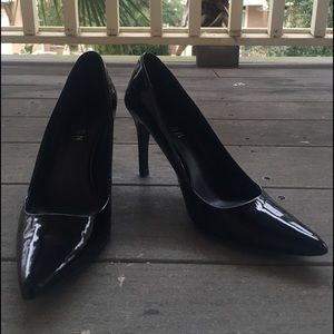 Black pointed heels