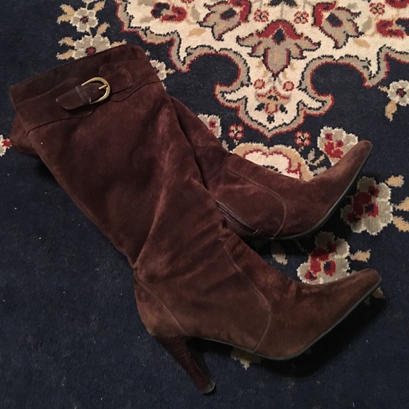 Tall suede boots
