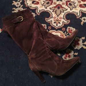 Tall suede boots
