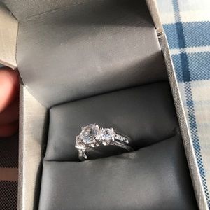 Zales White Sapphire Sterling Silver promise ring