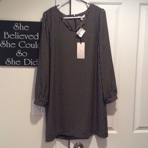 Black and White long sleeve dress