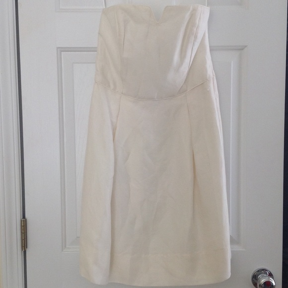 Classic white strapless dress