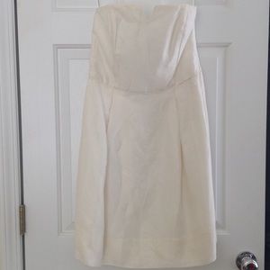 Classic white strapless dress