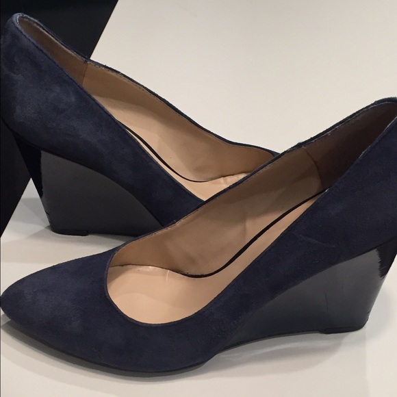 Navy Suede Nine West Wedges
