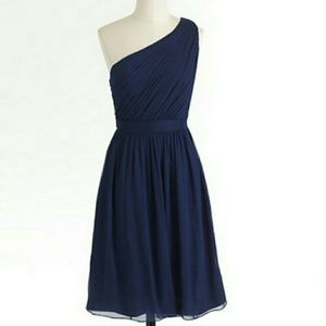 JCrew Kylie Dress Silk Chiffon Navy Size 4