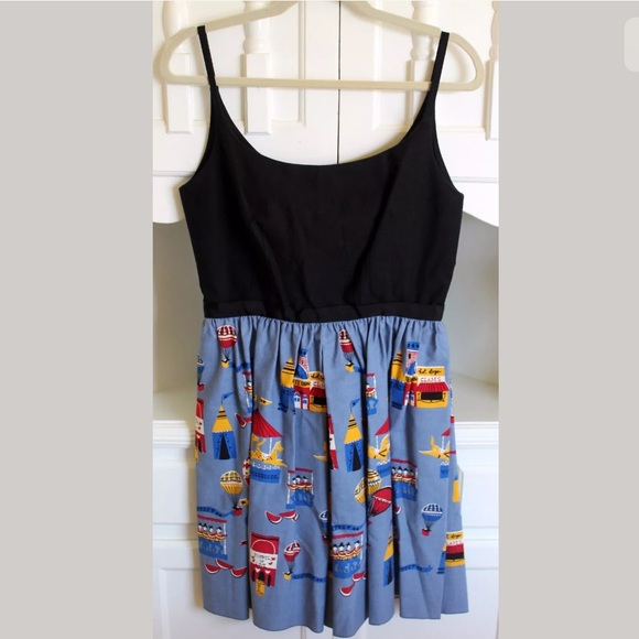 Anna Sui fairground poplin iconic dress Euc 8