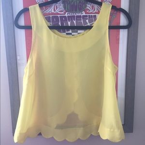 Open back yellow tank