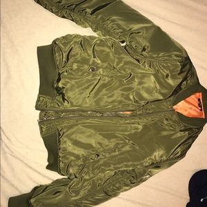 Olive bomber jacket