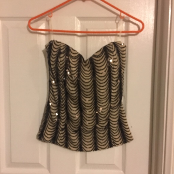 Sequin strapless top