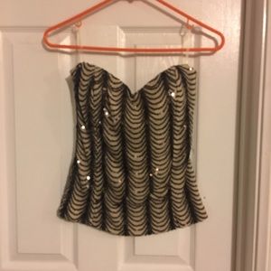Sequin strapless top