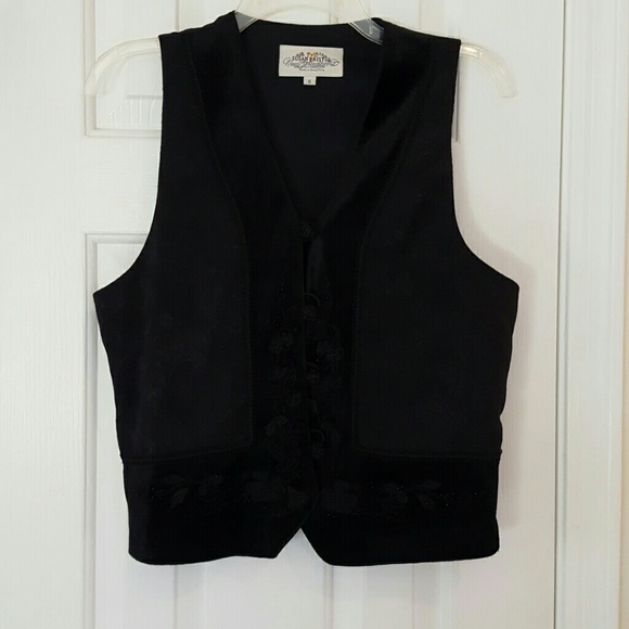 Stunning Black Brocade and Velvet Vest 6