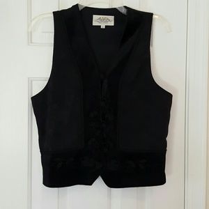 Stunning Black Brocade and Velvet Vest 6