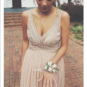 Pink Chiffon Floor-Length Dress