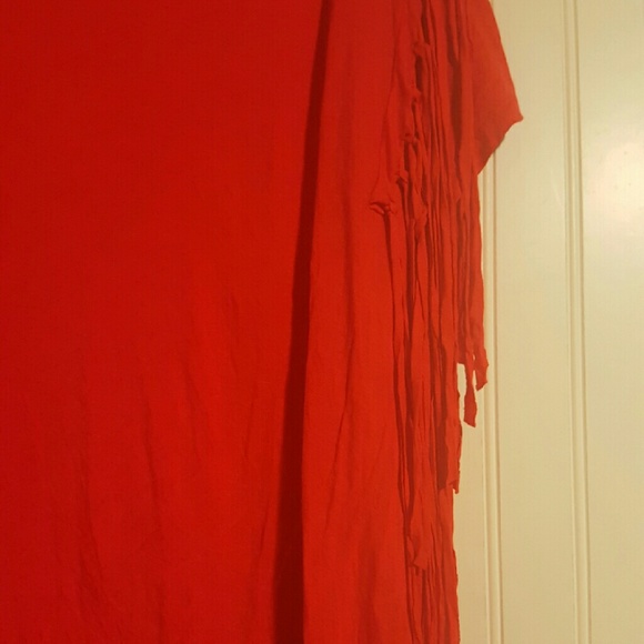 🙆Catos brand orange fringe shirt. - Picture 2 of 2