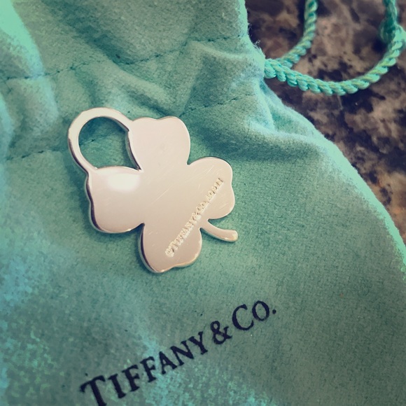 Tiffany & Co 4 leaf clover charm with dust bag