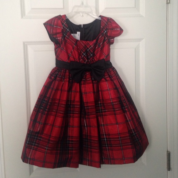 Little Girls 4T Shimmer Plaid Holiday Dress