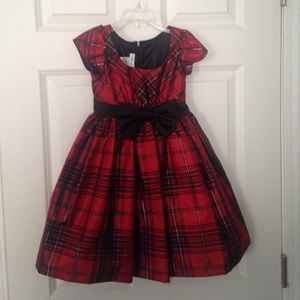 Little Girls 4T Shimmer Plaid Holiday Dress