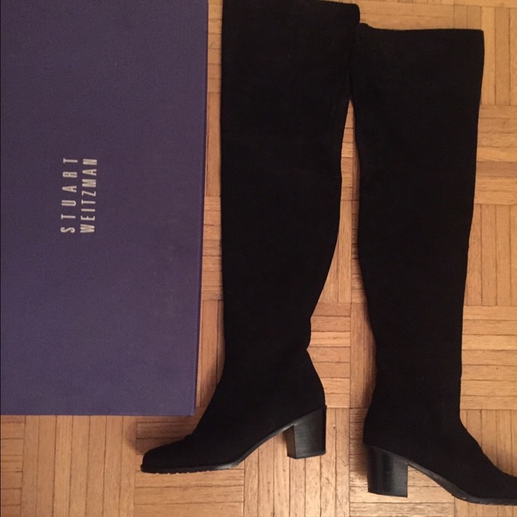 Stuart Weitzman black suede over the knee boots