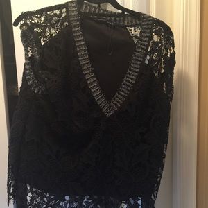 Black Zara Lace Top, size Large